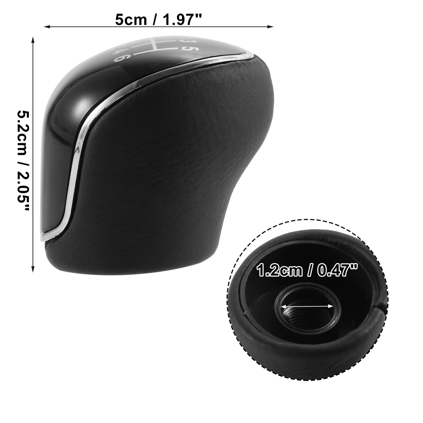 6 Speed Manual Shift Knob for Ford Mondeo MK3 (2000–2007) ABS Faux Leather Black