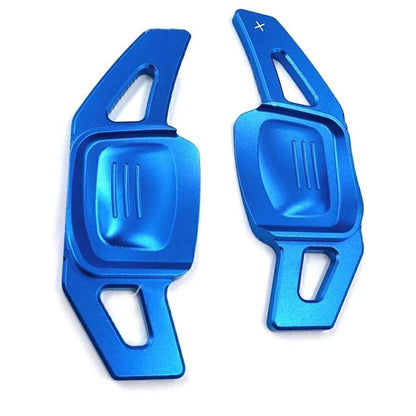 Blue Steering Wheel Paddle Shifter Extensions for VW Tiguan Golf 7 Passat B8