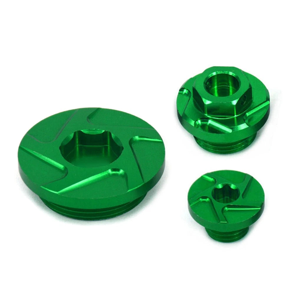 Set of 2 Motorcycle Mirror Block Off Base Plates for Kawasaki ZX6R (2009–2012) Green
