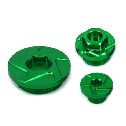 Set of 2 Motorcycle Mirror Block Off Base Plates for Kawasaki ZX6R (2009–2012) Green