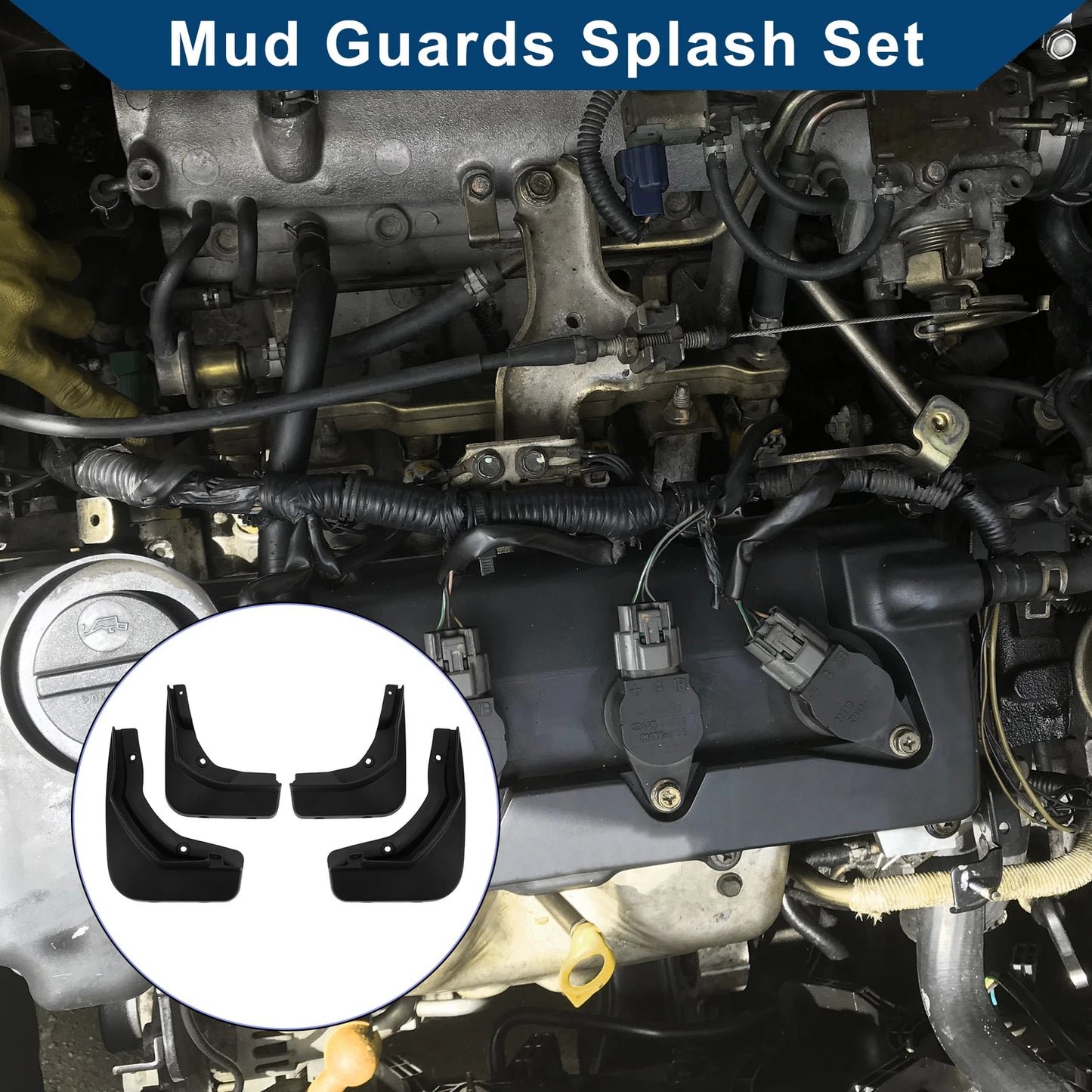Set of 4 Mud Flaps Splash Guards for Mercedes Benz E-Class (2016–2023)