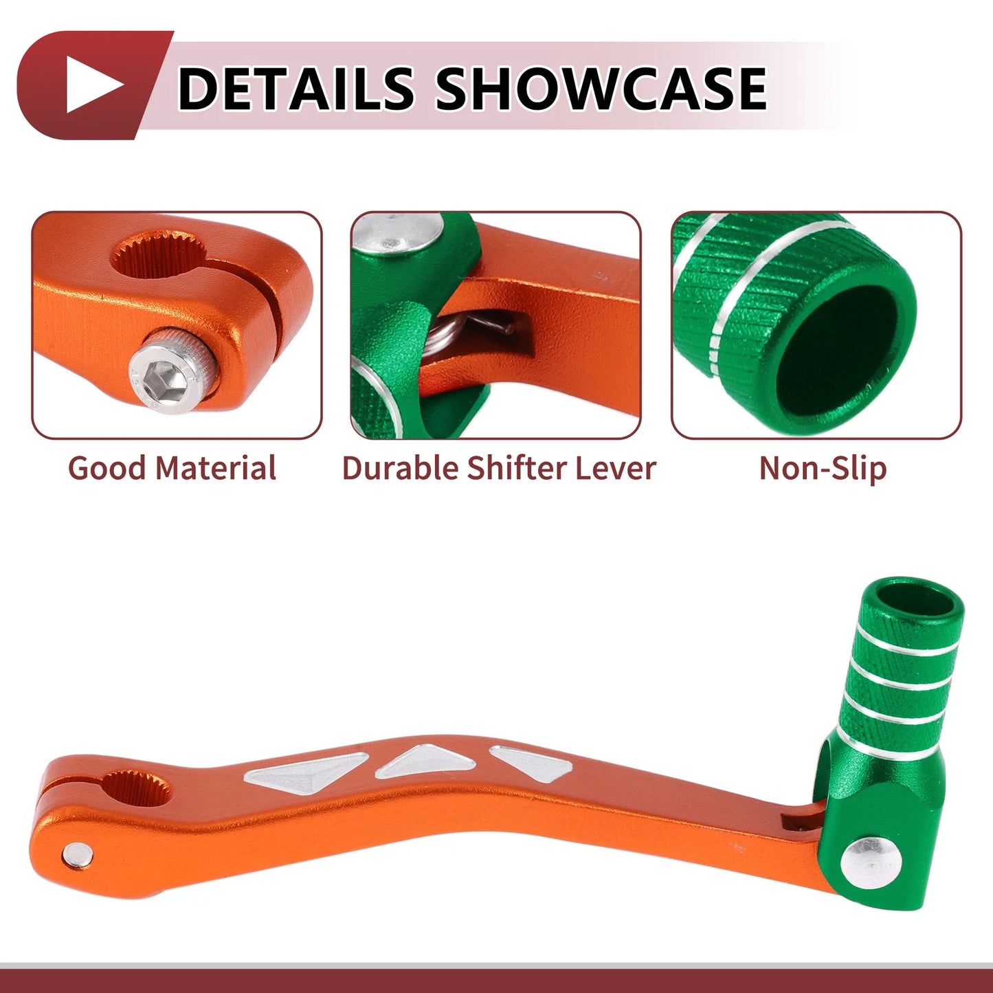 Folding Gear Shifter Levers for Yamaha TTR 50cc (2006–2023) - Orange Green
