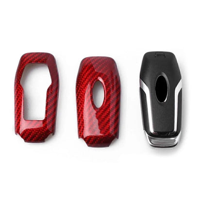 Red Carbon Fiber Remote Key Fob Cover for Ford F-150, Fusion (2013-2016)