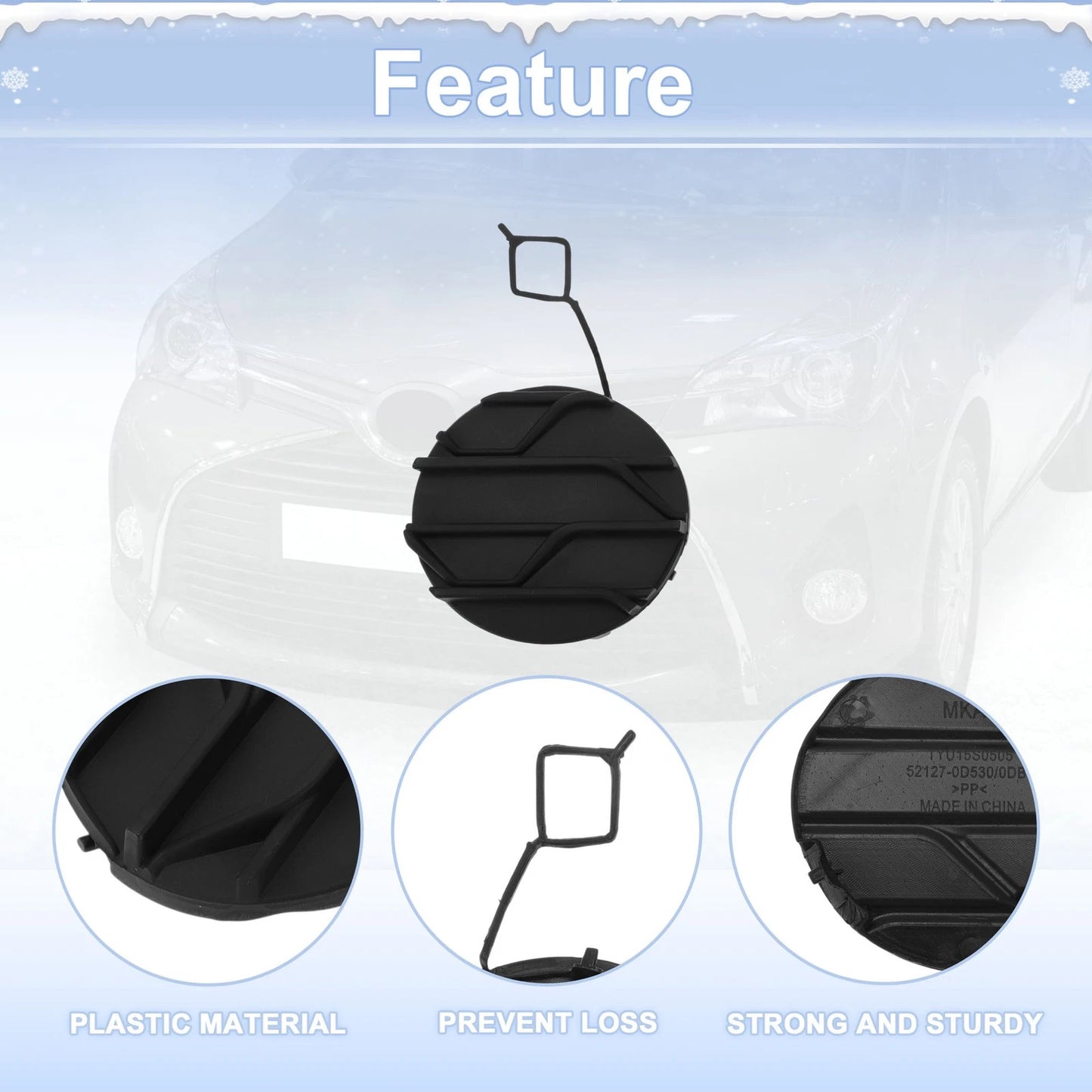 Tow Hook Cover Cap for Toyota Prius V (2014–2017) No. 5212747060