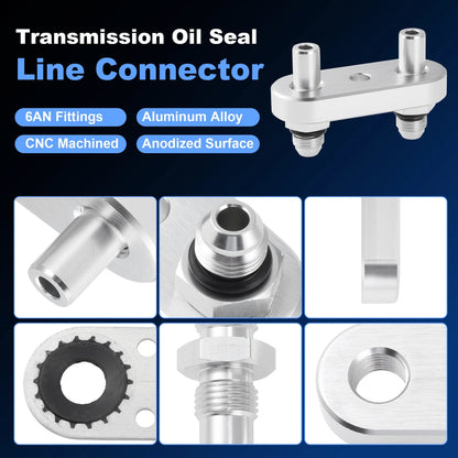 Transmission Cooler Line Adapter Plate w/Gasket for 6L80E 6L90E 8L90E (2010–2023)