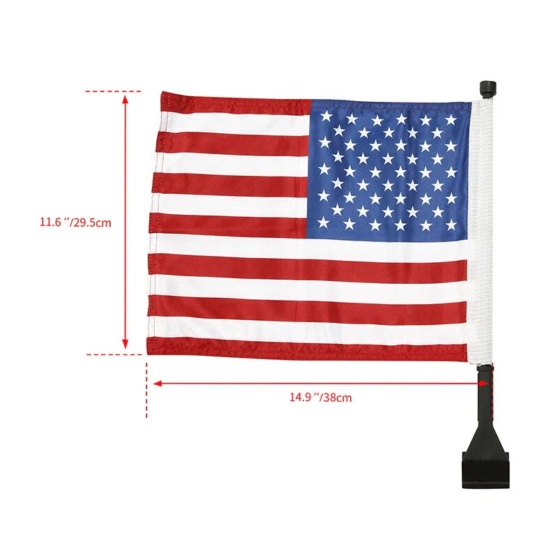 Saddlebag Trunk Mount American Flagpole for Harley Touring (1993-2022)