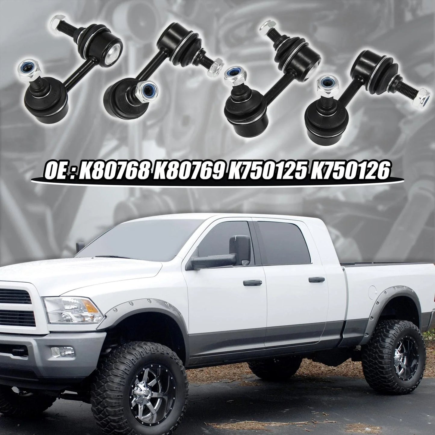 4 x Front Rear Sway Bar Links for Honda Civic (K80768, K750125)