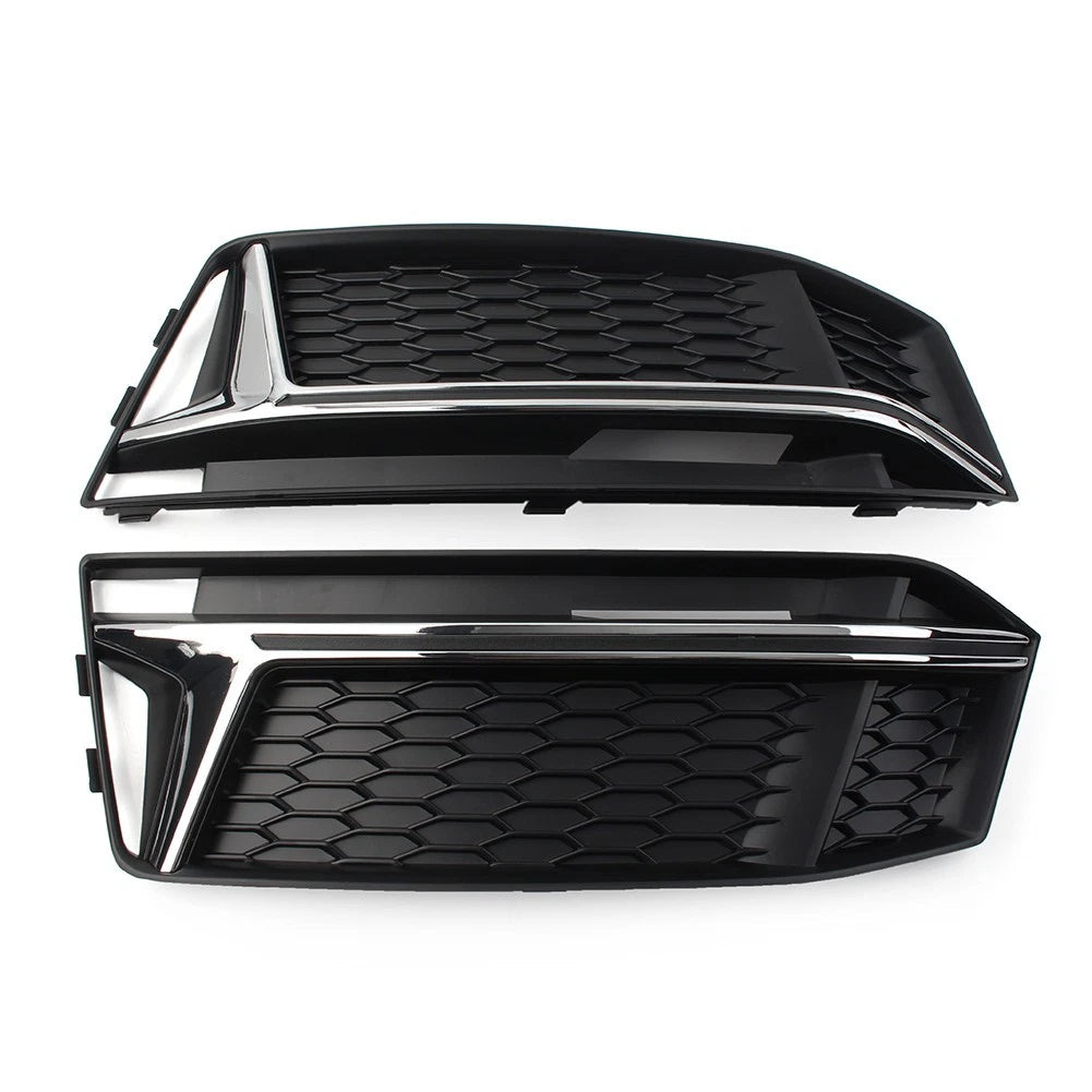 Front Bumper Honeycomb Mesh Fog Light Grille Cover for Audi A3 8P (2009–2013) Chrome