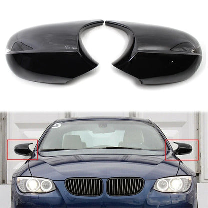 Gloss Black Side Rear Mirror Cover Caps for BMW E90 3 Series (2009-2011)