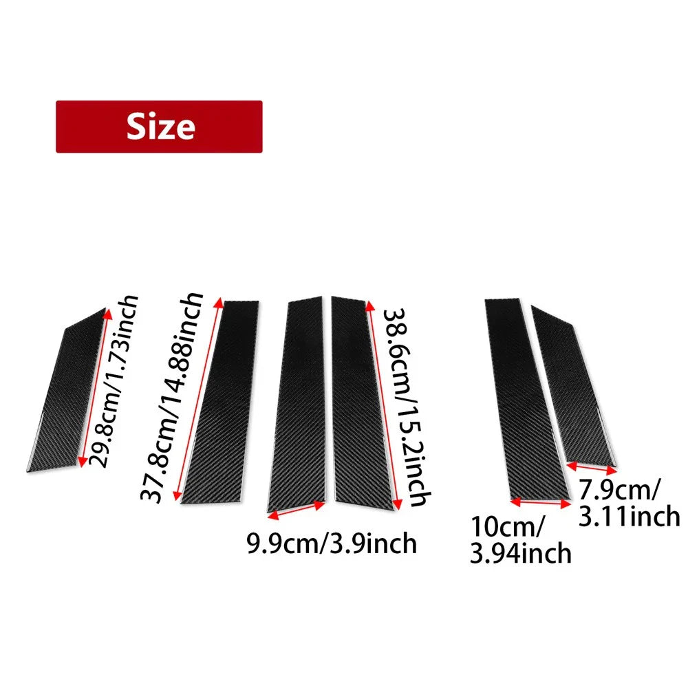 6Pcs Carbon Fiber B Pillar Cover Trim for BYD Seal (2022-2025)