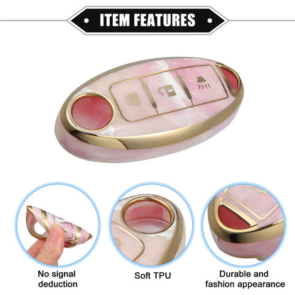 3X Key Fob Cover Case for Nissan Serena (2016–2023) TPU Pink