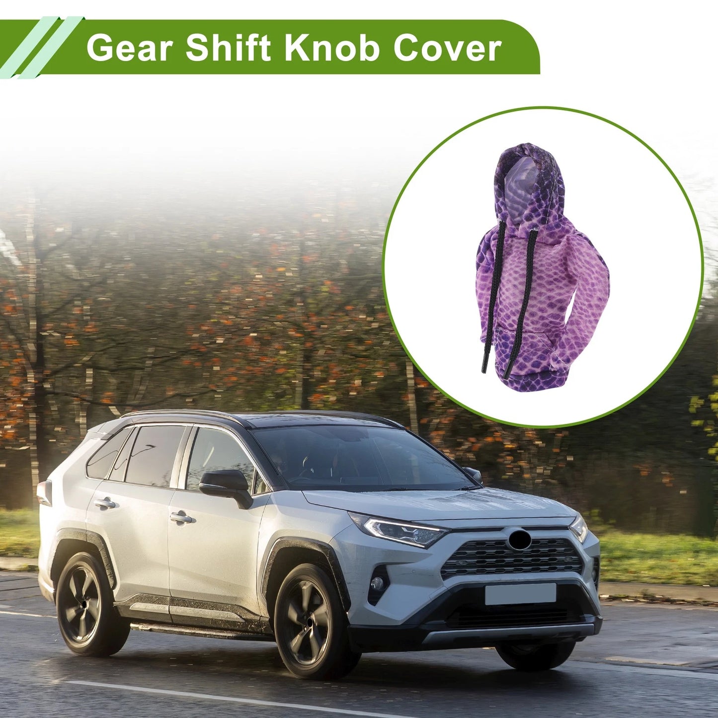 Gear Shift Knob Cover for Car (Light Purple, 6.3"x5.12")