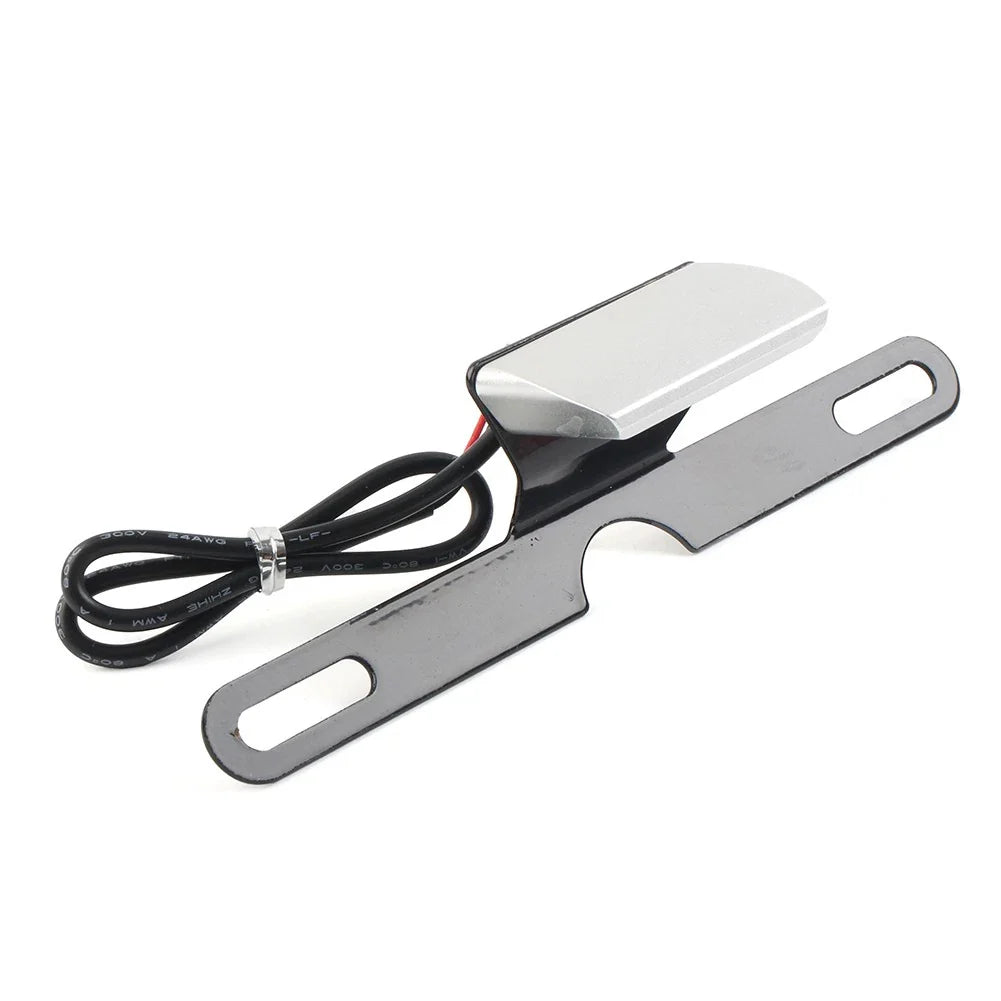 LED Brake Tail Light License Plate Mount Holder for Motorcycle Silver