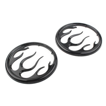 Black Flame Speaker Grill Accent Trim Cover for Harley Electra Glide (2009-2023)