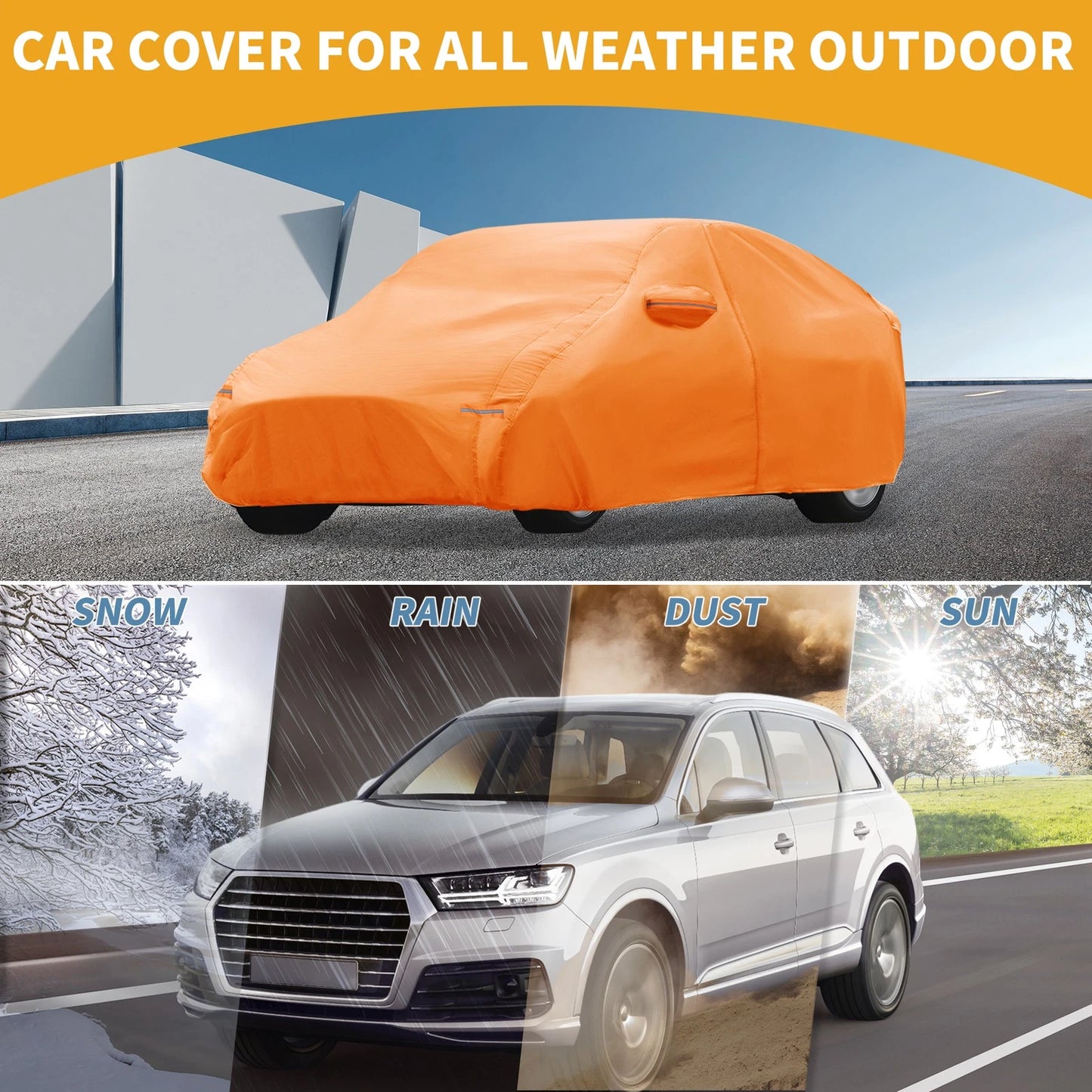 Waterproof Car Cover for Kia K5 (2021–2023) 210D-PU with Zipper