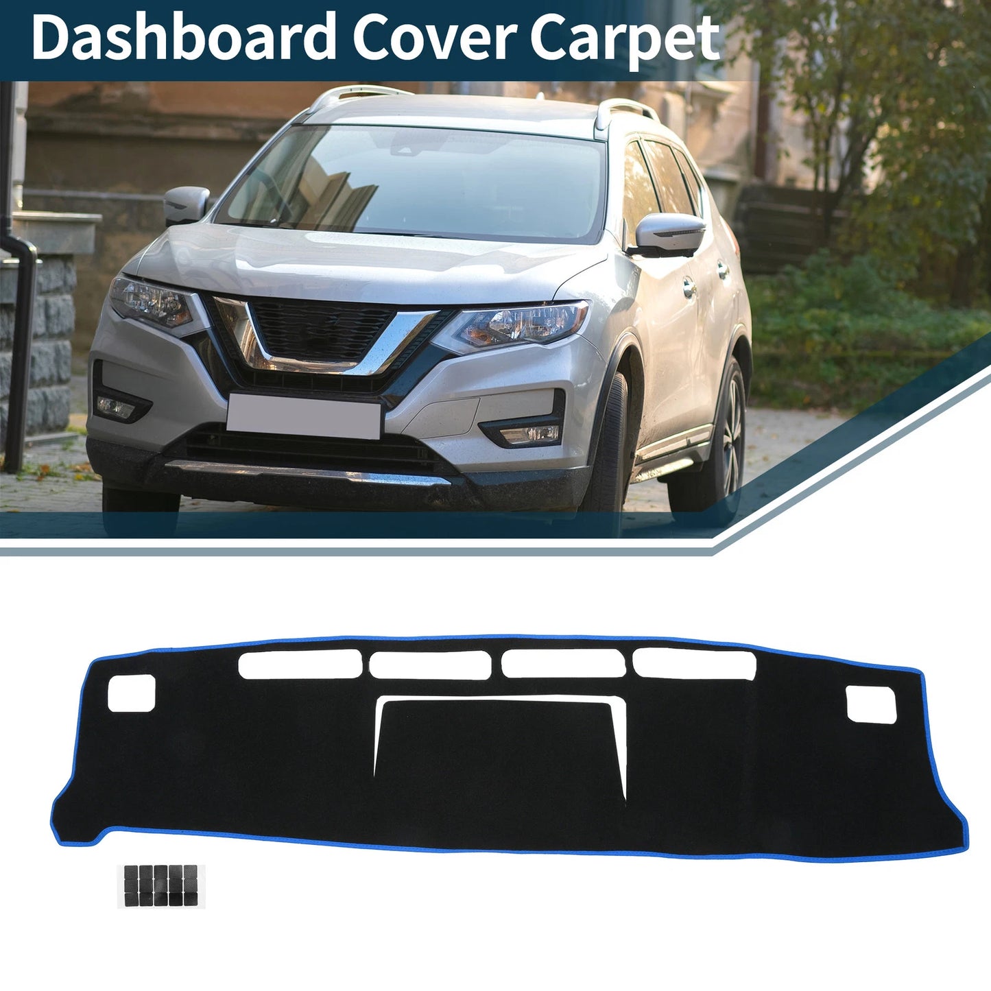 Dashboard Dash Cover Mat for Nissan NV350 Caravan E26 (2012–2024) Black Blue