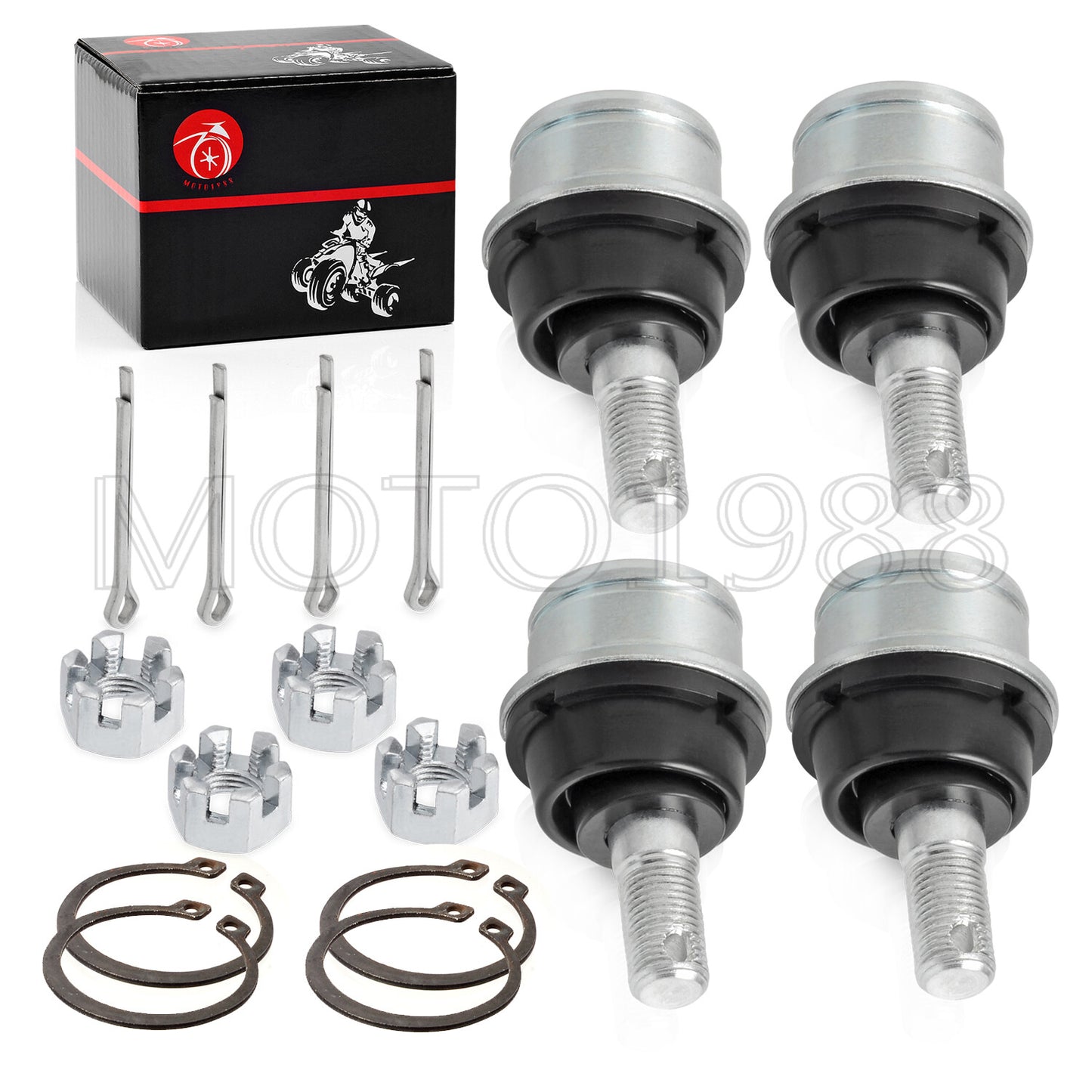 Set of 4 Front Upper Knuckle Arm Ball Joints for Honda Recon 250 (1987–2001)