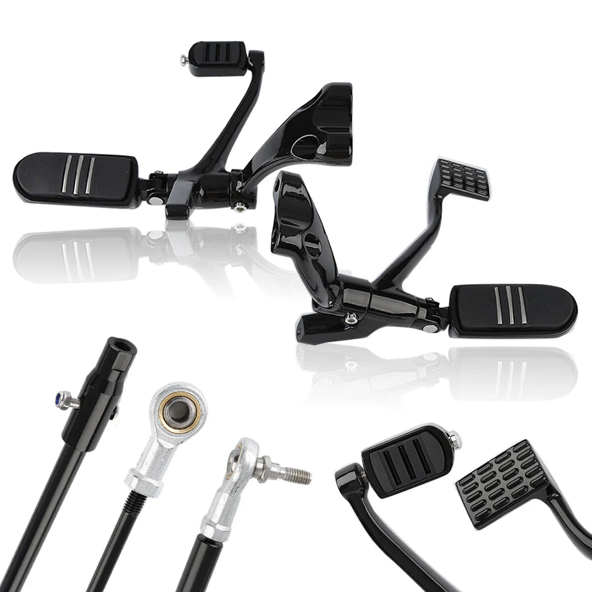 Black Forward Control Lever & Footpeg Bracket for Harley Sportster (2014-2022)