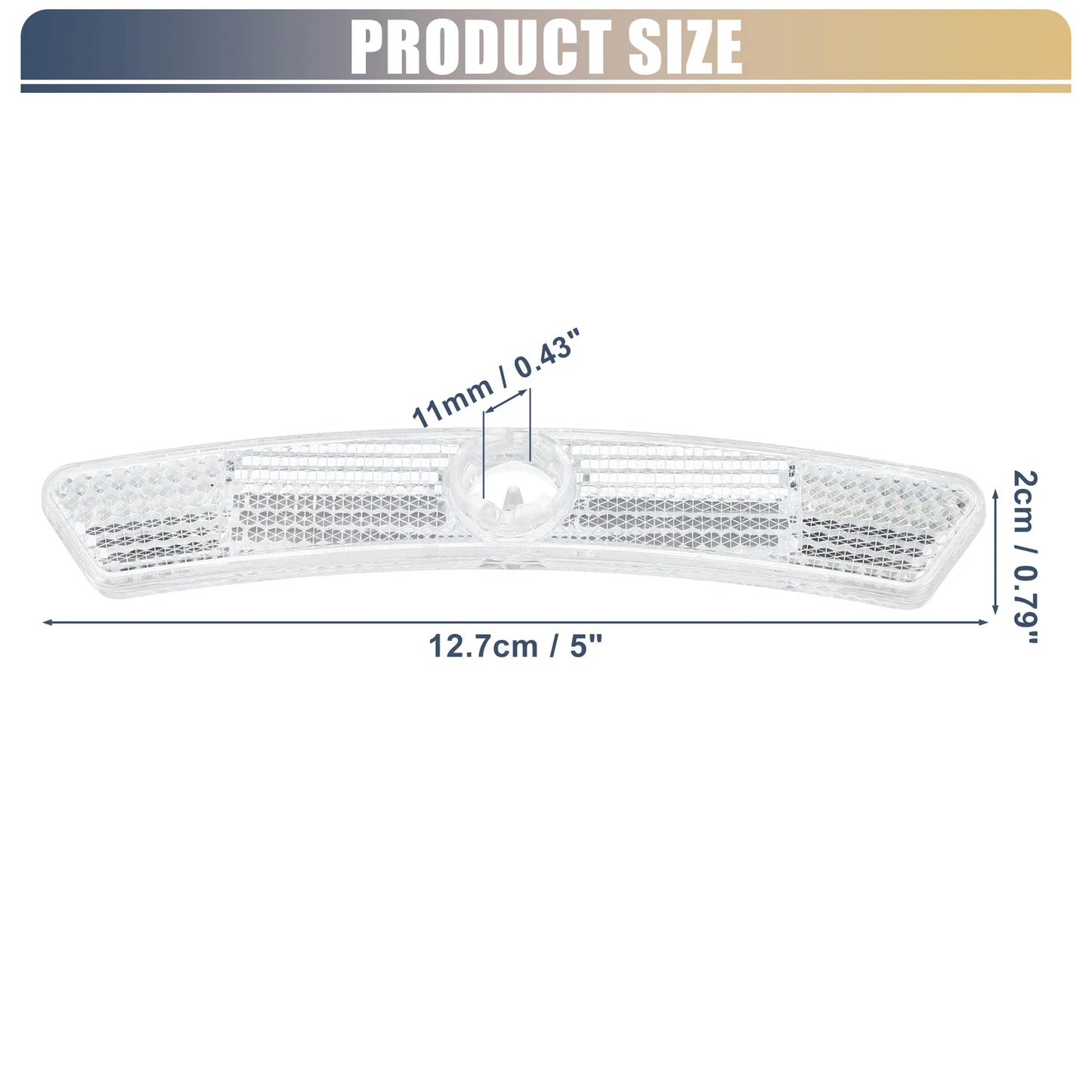 1 Pair Bike Reflectors for Bicycle (5"x0.79"x0.47")