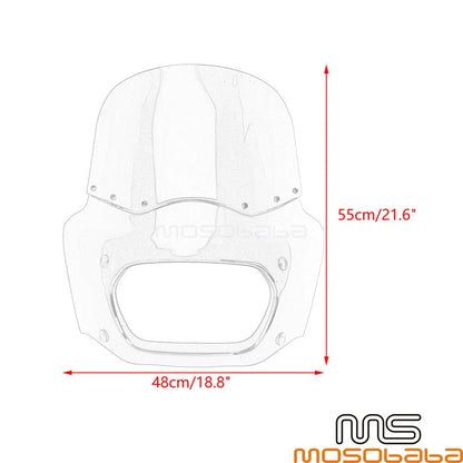Smoke Windshield Headlight Fairing for Harley Softail Fat Bob (2018-2023)