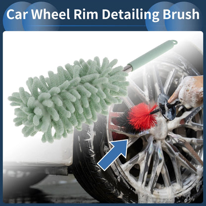 Car Wheel Brush 30-76.5cm for Universal Use (1 pcs) Microfiber PP Light Green
