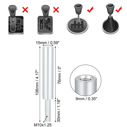 3" Shift Knob Aluminum Alloy M10x1.25 for Nissan Mazda