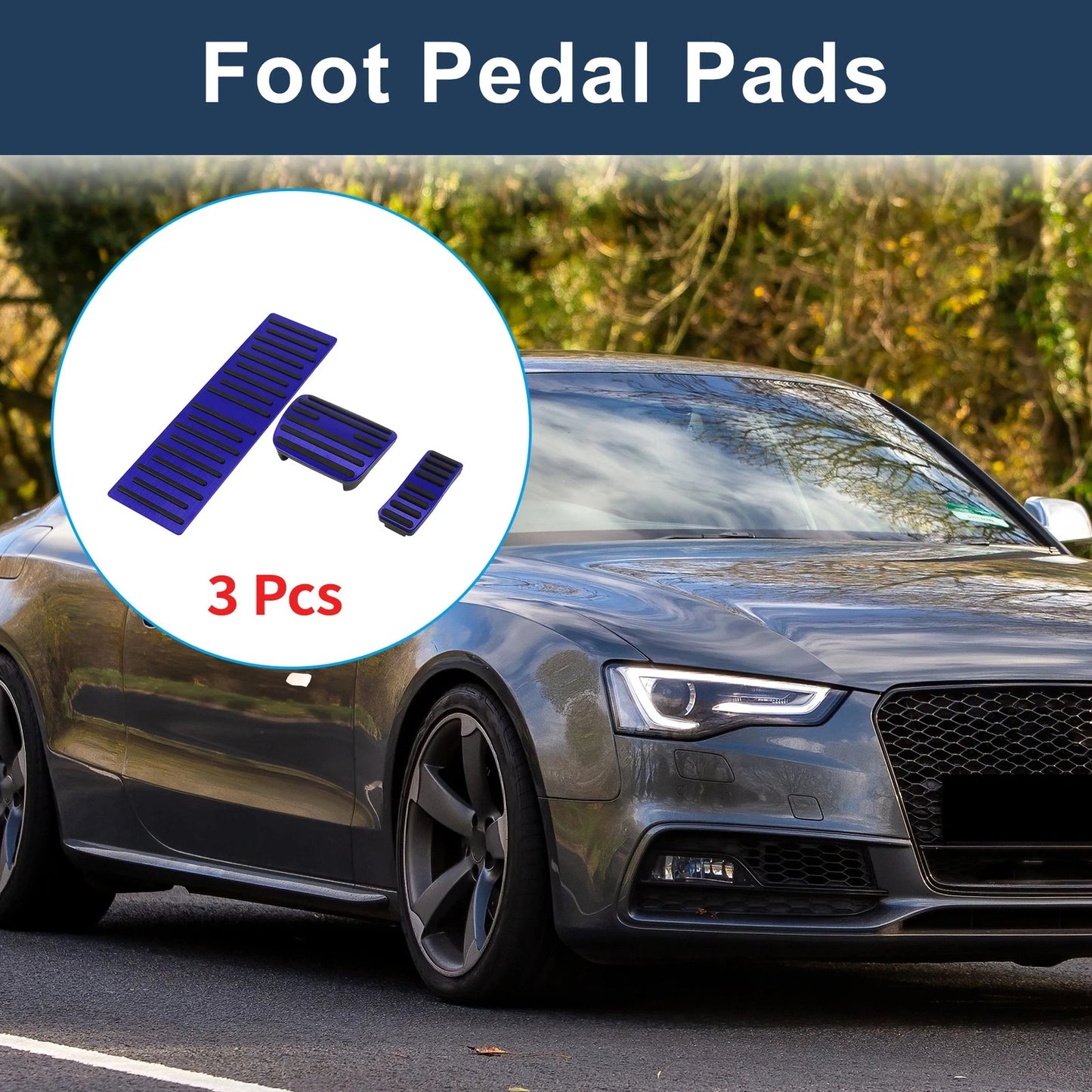 3Pcs Accelerator Pedal Covers for Audi A4 A5 A6 Q5 (2014–2020)