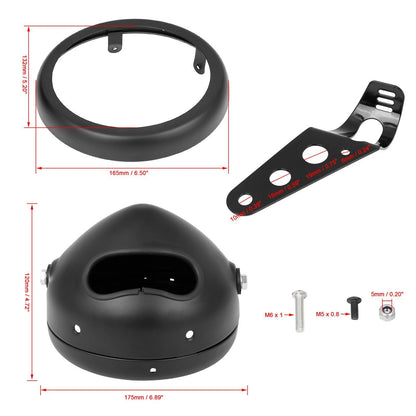 5.75" Black Motorcycle Headlight Bracket for Harley Davidson