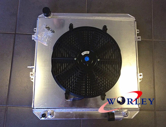 Row Aluminum Alloy Radiator & Fan Shroud for Toyota Hilux LN106 LN111 (88-97)