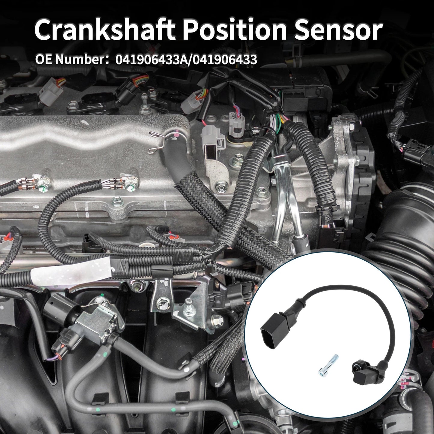 1 Pc Crankshaft Position Sensor No.041906433A for VW Fox Hatchback (2003–2014)