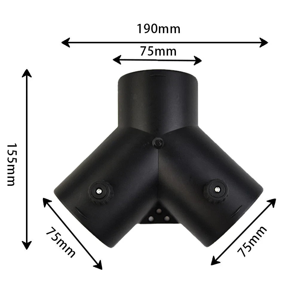 3in Y Branch Duct Splitter with Regulator Flap Valve for Heater