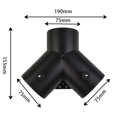 3in Y Branch Duct Splitter with Regulator Flap Valve for Heater