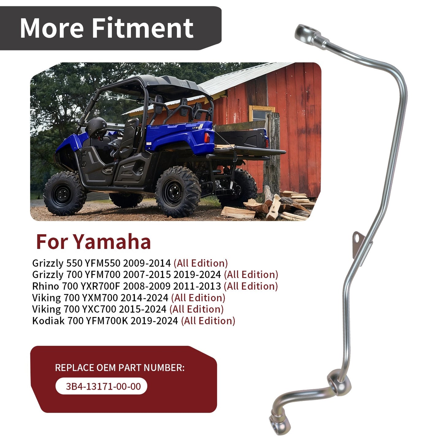 Cylinder Pipe Delivery for Yamaha Rhino Viking Kodiak Grizzly (2007–2024)