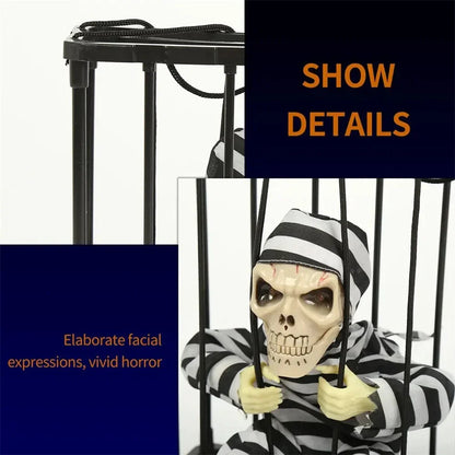 Light Up Eyes Skeleton Halloween Decoration with Sound for Home Decor