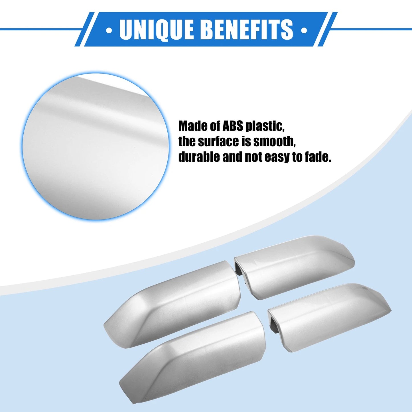 Set of 4 Roof Rack Side Rails End Covers for Toyota 4Runner (2010–2022) Silver Tone