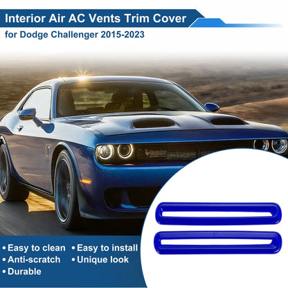 2Pcs Air Condition Outlet Vent Trim Cover for Dodge Challenger (2015–2023) Blue