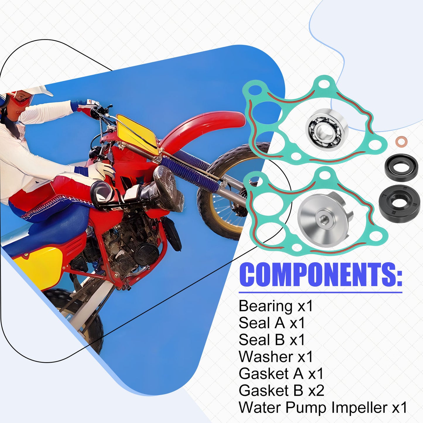 Water Pump Impeller Gasket Kit for Honda CR500R (1986–2001)