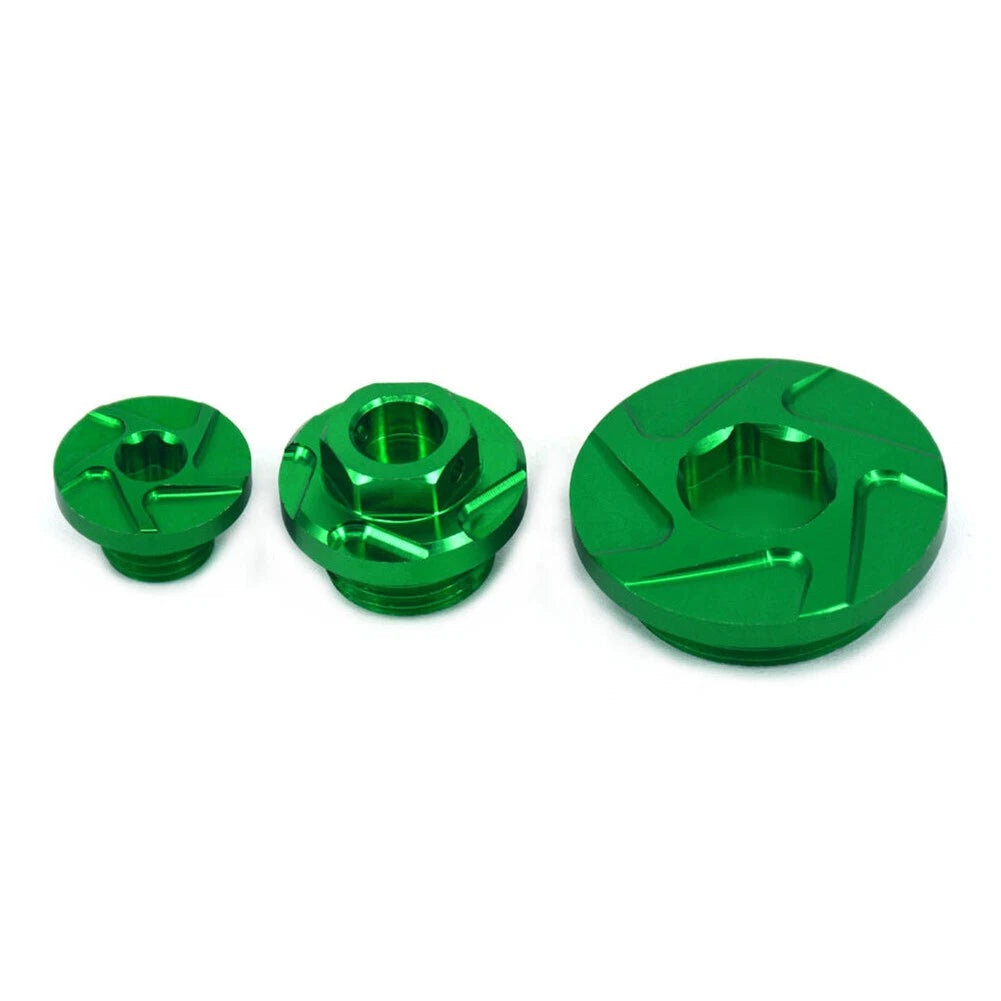 Set of 2 Motorcycle Mirror Block Off Base Plates for Kawasaki ZX6R (2009–2012) Green