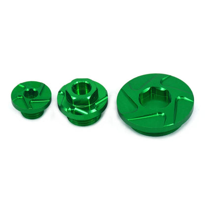 Set of 2 Motorcycle Mirror Block Off Base Plates for Kawasaki ZX6R (2009–2012) Green
