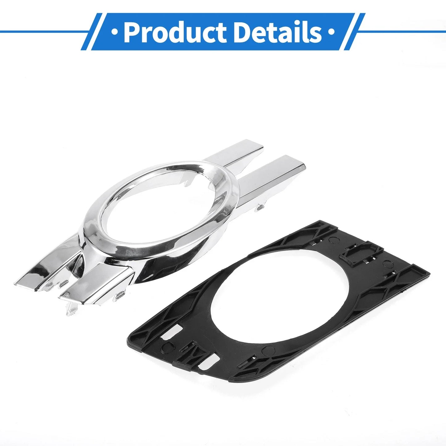 Right Fog Light Grill for Mercedes-Benz (2006-2012) Silver Tone, Black