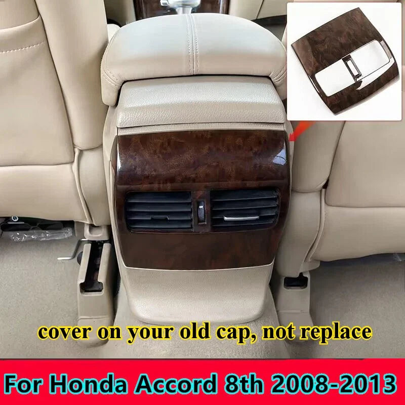 Wood Grain Rear Air Outlet Vent Cover Trim Decor for Honda Accord (2008–2013)
