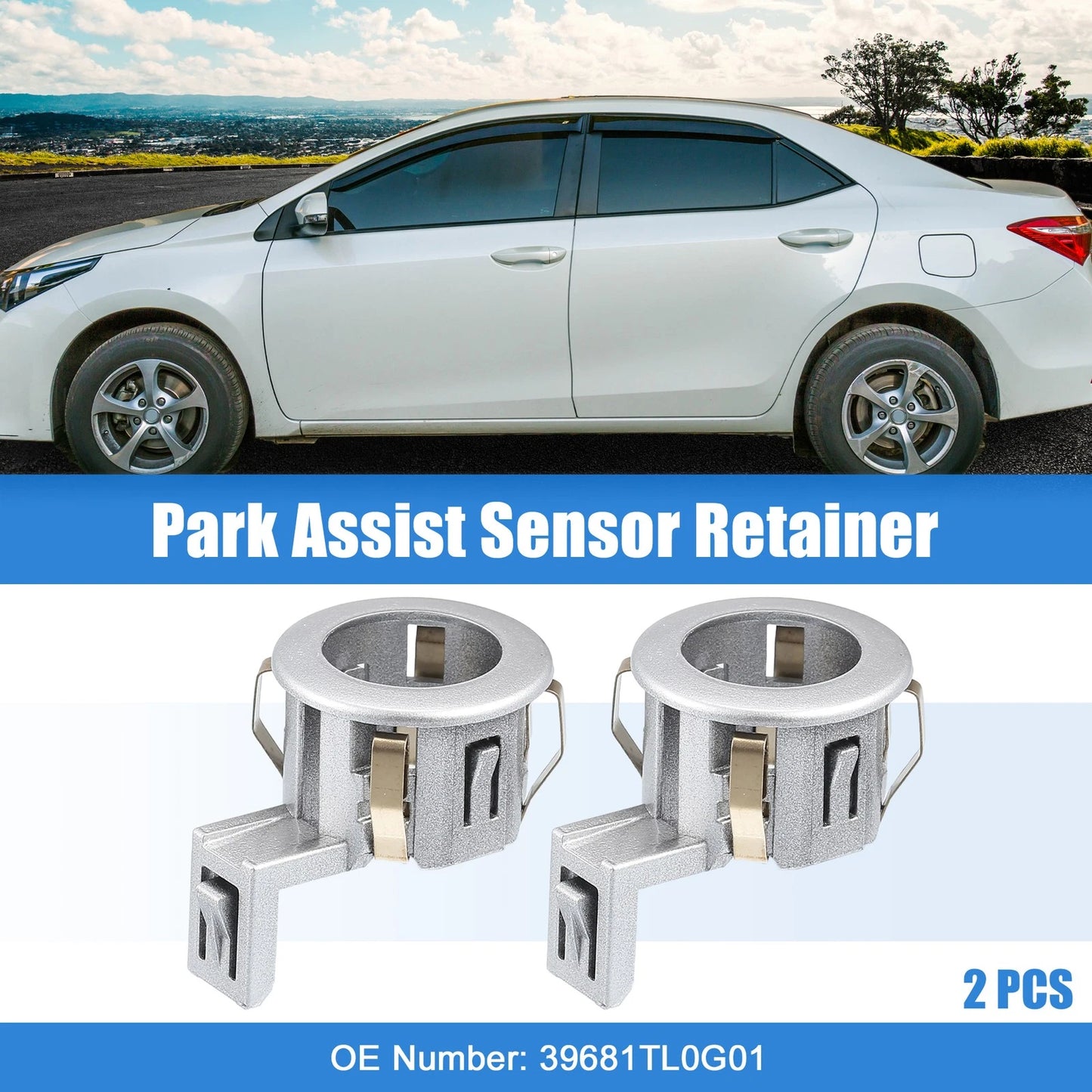 2X Parking Sensor Retainer Holder for Honda Odyssey (2011–2017) Silver Tone