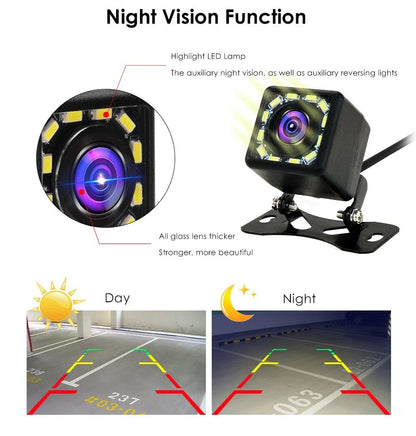 12 LED Car Reverse Rear View Backup Color Parking Camera for Jeep