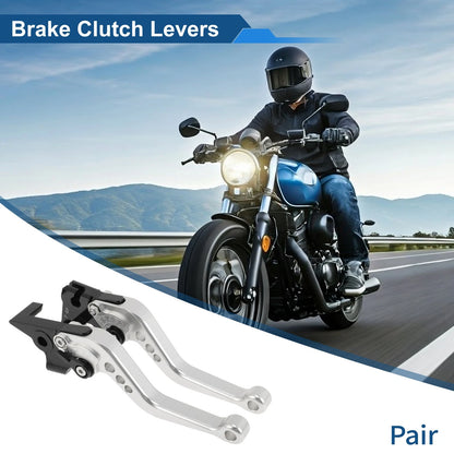 Short Brake Clutch Levers for Yamaha FZ6R (2009–2017) - Silver Tone, 1 Pair