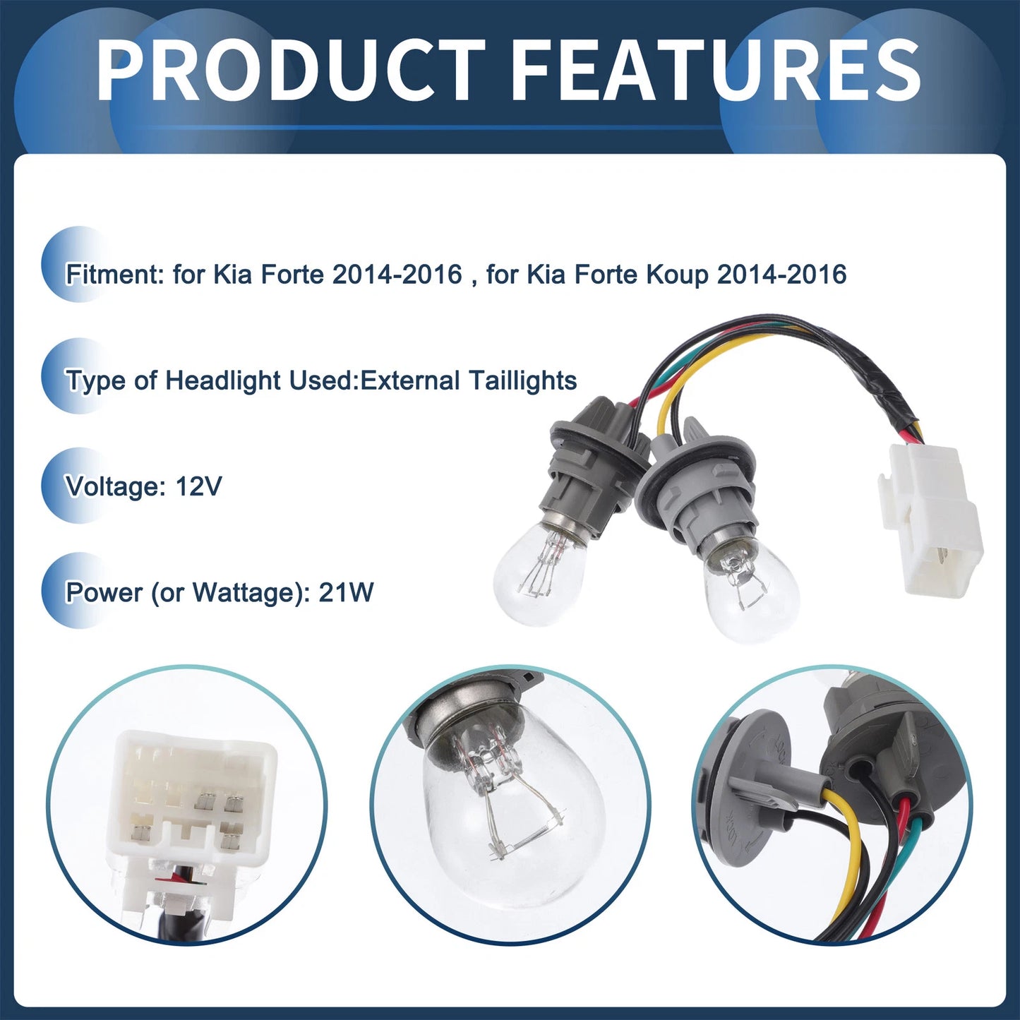 Headlight Wiring Harness Assembly for Kia Forte (2013–2016)