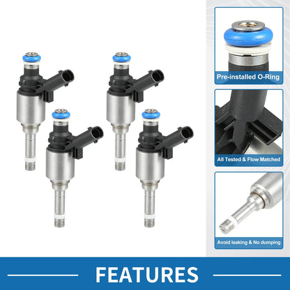 Set of 4 Fuel Injectors No.06H906036G for Audi A4 2.0L (2009–2014)