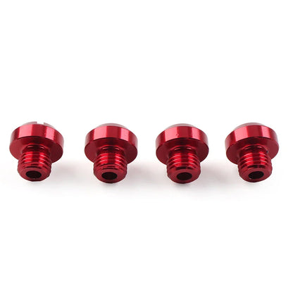 4 x Universal Motorcycle Mirror Hole Blanking Plugs M10 Screws Caps Red