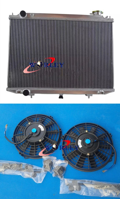 Aluminum Radiator with Fans for Nissan Navara D22 (1998–2004)