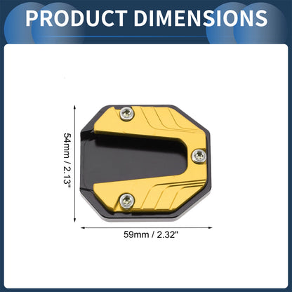 Kickstand Pad for Motorcycle (Set of 1) - Aluminum Alloy Gold Tone
