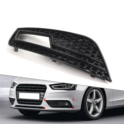 Left Side Fog Light Grille Cover Glossy Black for Audi A4 (2013-2016)